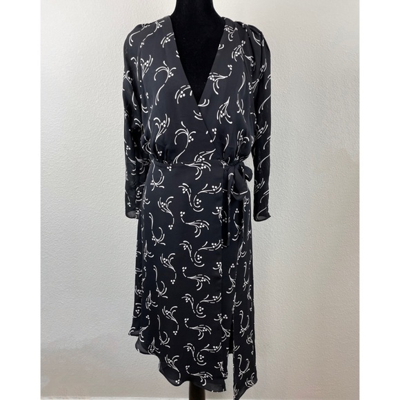 JOIE • Acantha Asymmetrical Wrap Silk Dress - Picture 9 of 16